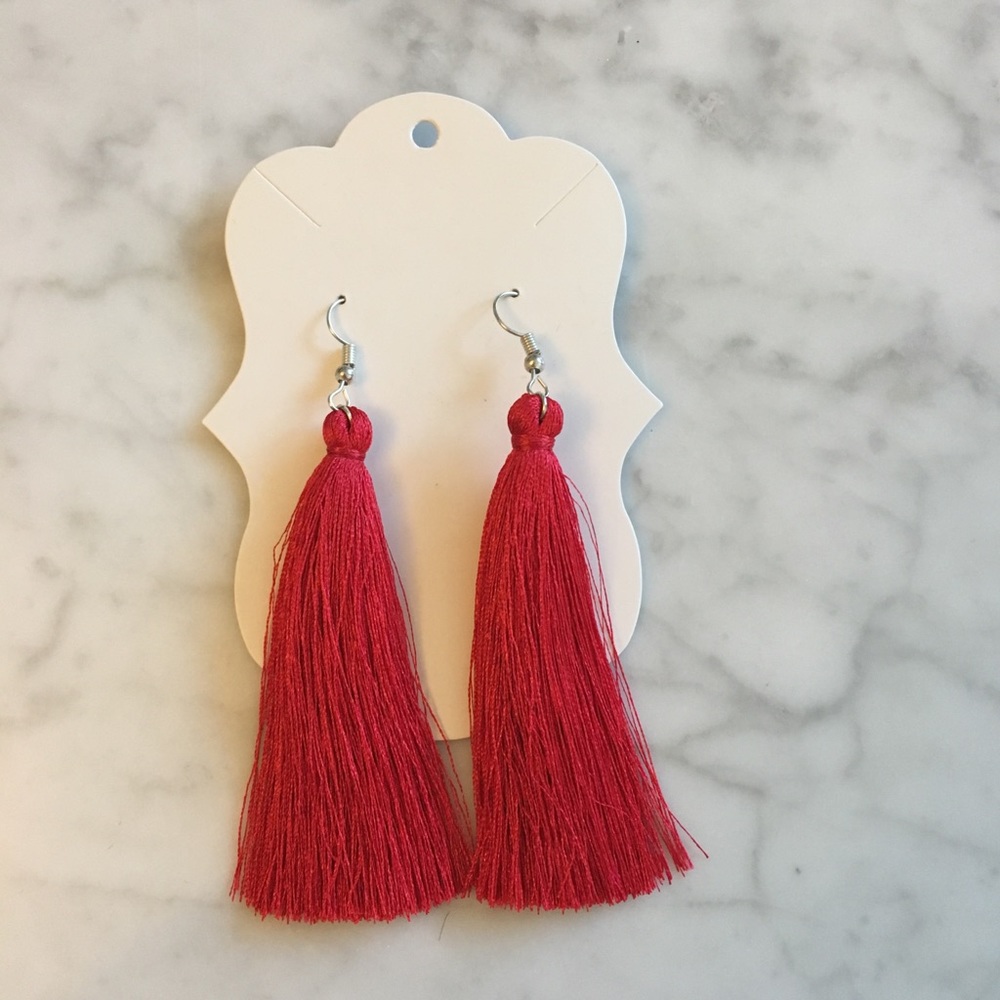 Handmade Tassel Earrings - Picture 2 of 3
